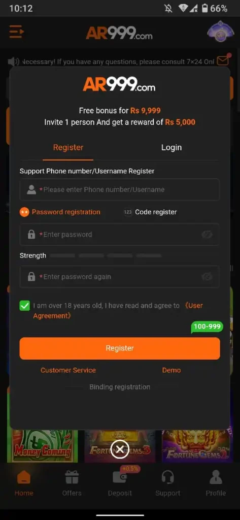 AR999 Game Download Login App 